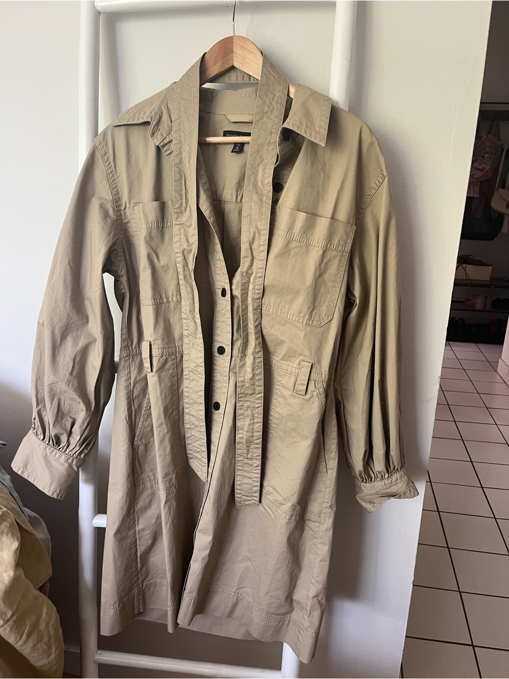 Banana Republic Khaki Utility Trench dress